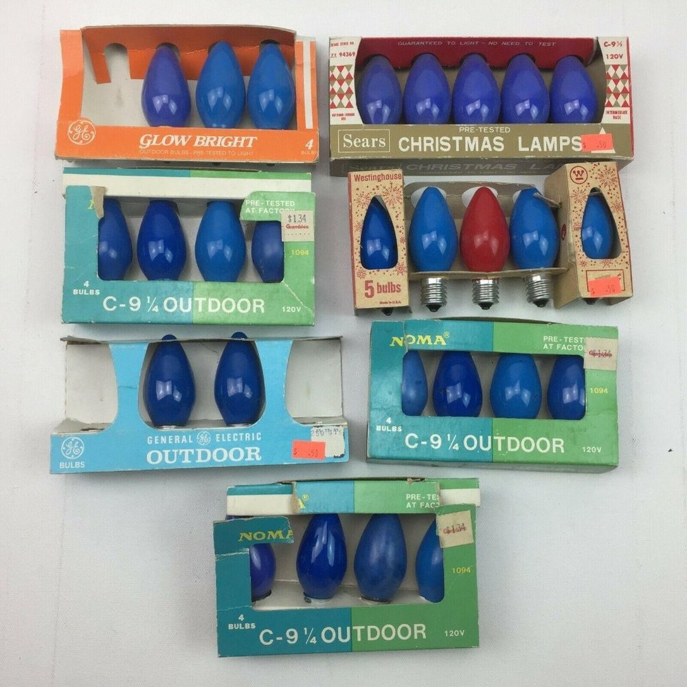 Vintage Sears General Electric Christmas Blue Bulb